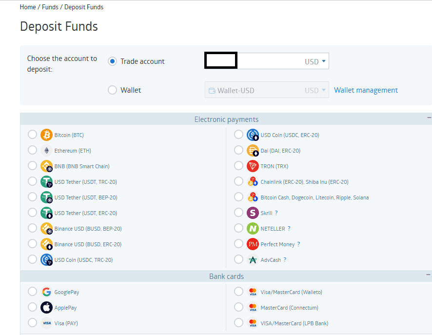 roboforex payment page