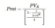 Periodic payment formula when Present Value is known