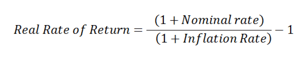 	 real rate of return formula