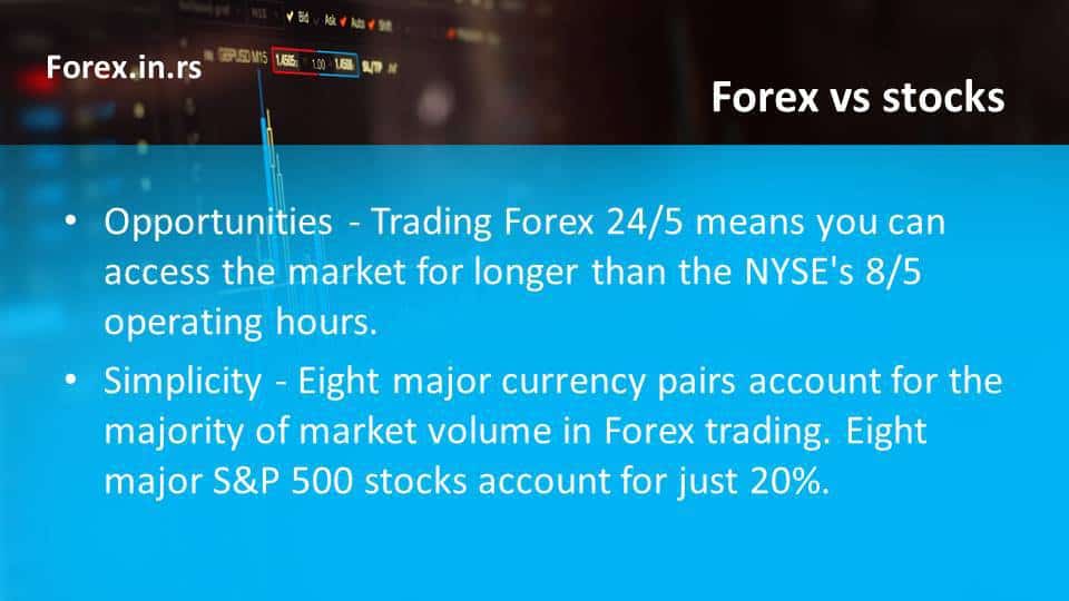 what is the difference between stock and forex