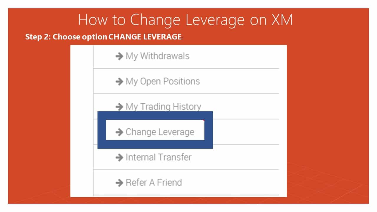 change leverage on xm broker account