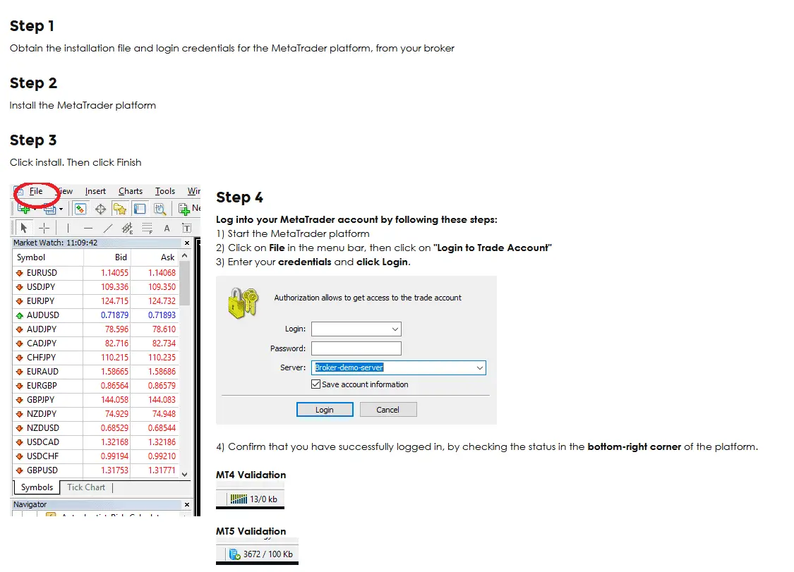 autochartist installation steps