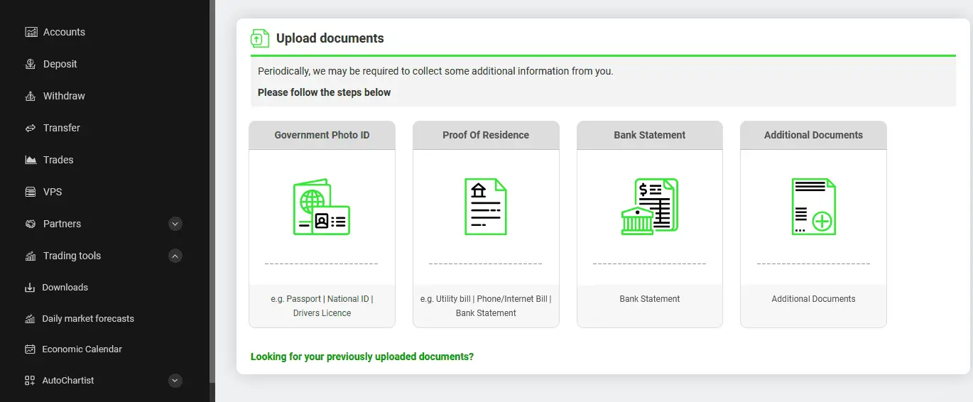 ic markets verification page