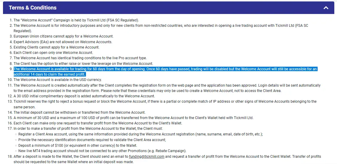 tickmill bonus withdrawal conditions