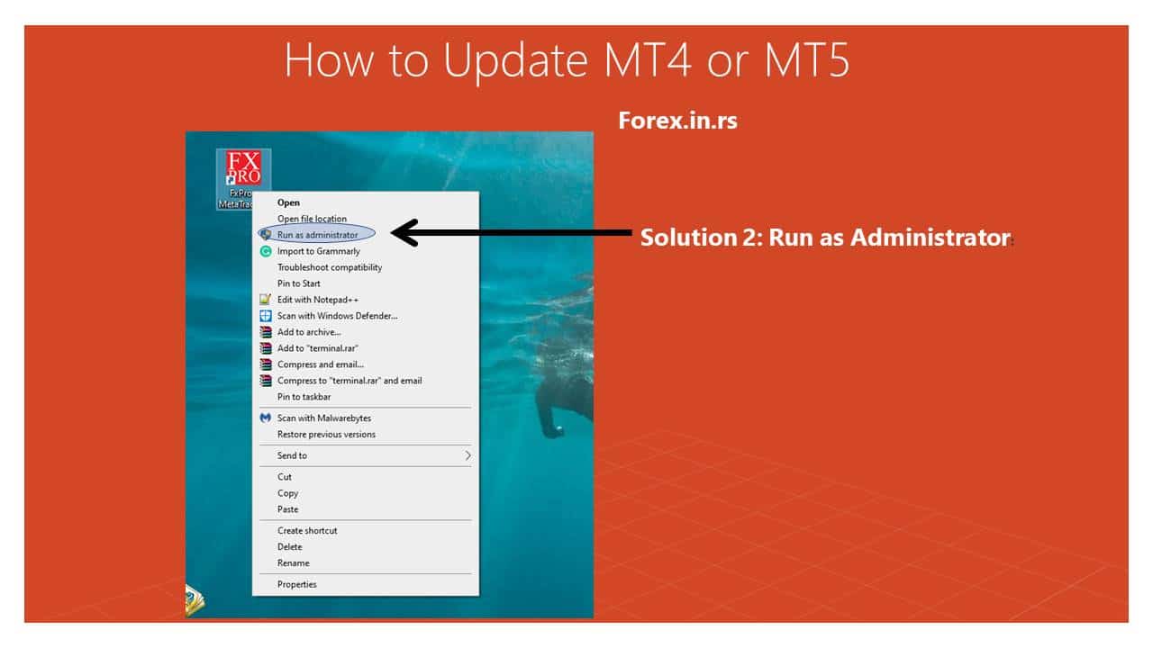 how to update MT4 platform 