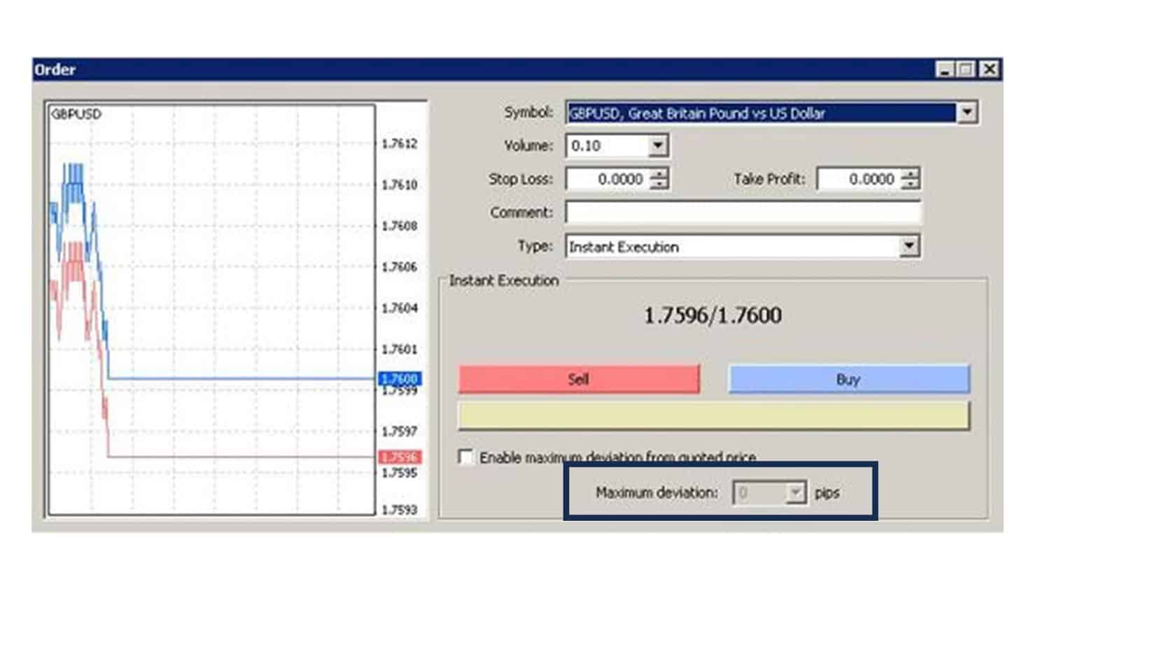 set deviation slippage in mt4