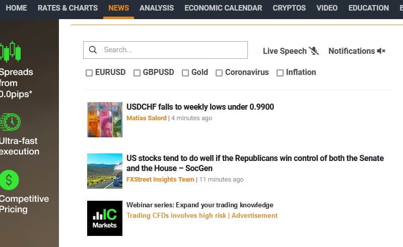 fxstreet news screenshot