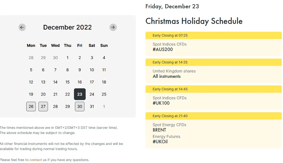 Fxpro december 23 trading hours