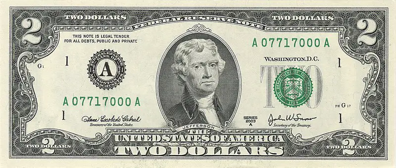 rare 2 dollar bill