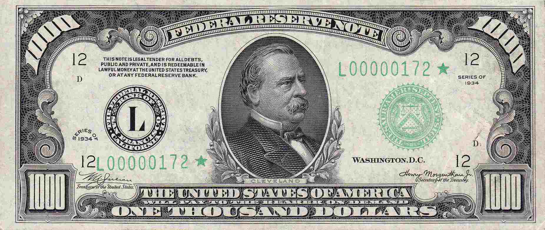 dollar 1000 bill