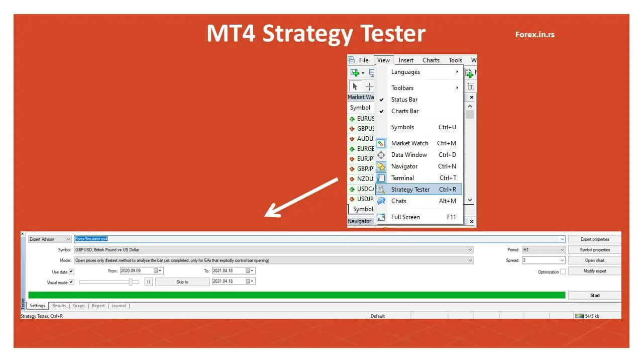 MetaTrader forex tester - strategy tester