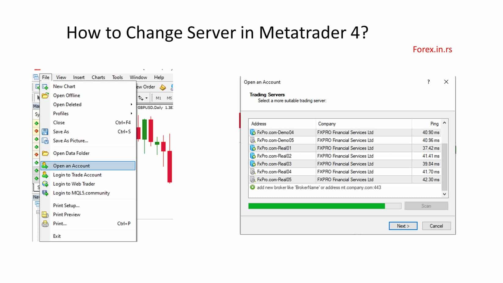 How to Change Server in Metatrader 4