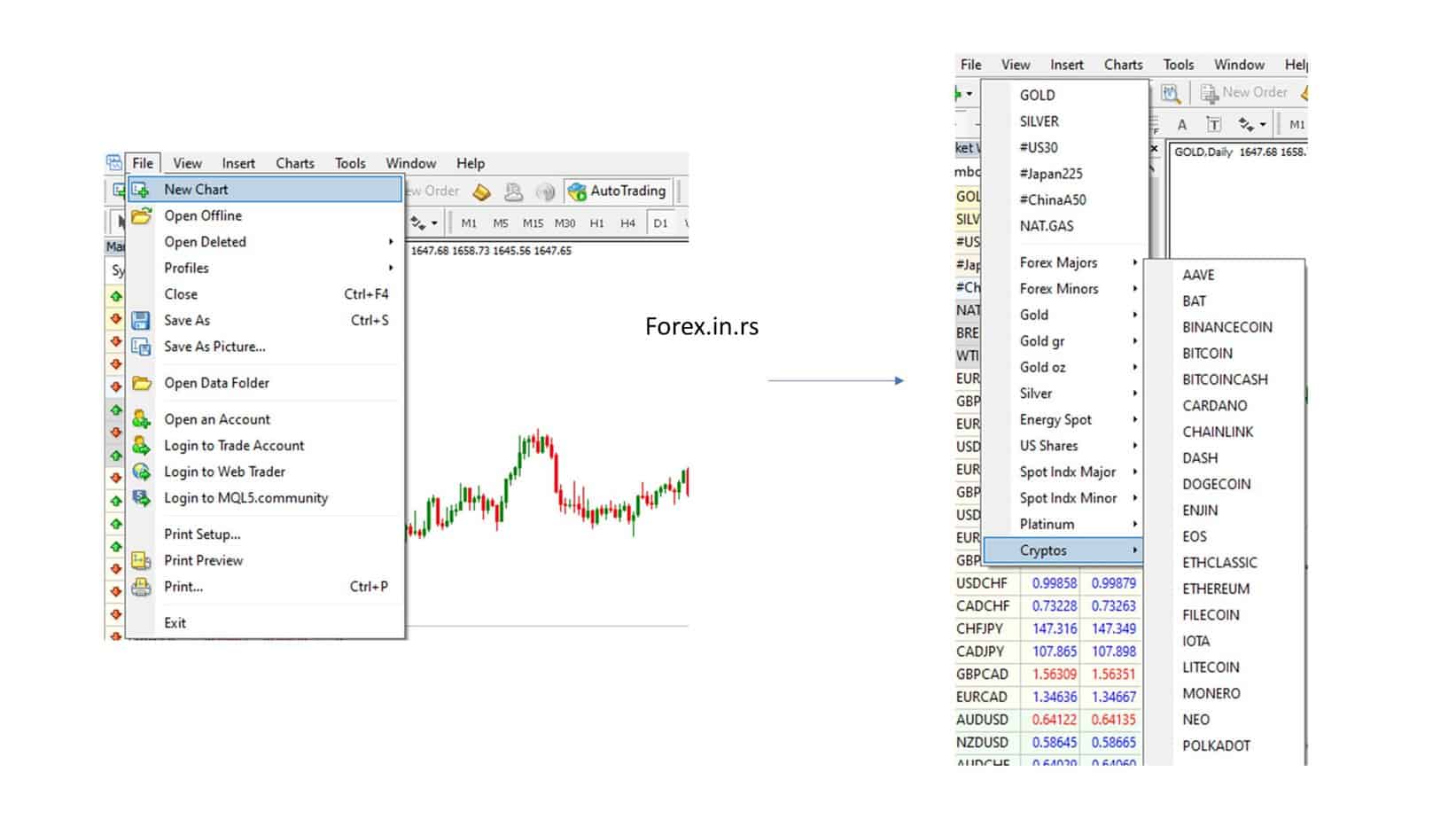 how to see crypto folder in MT4