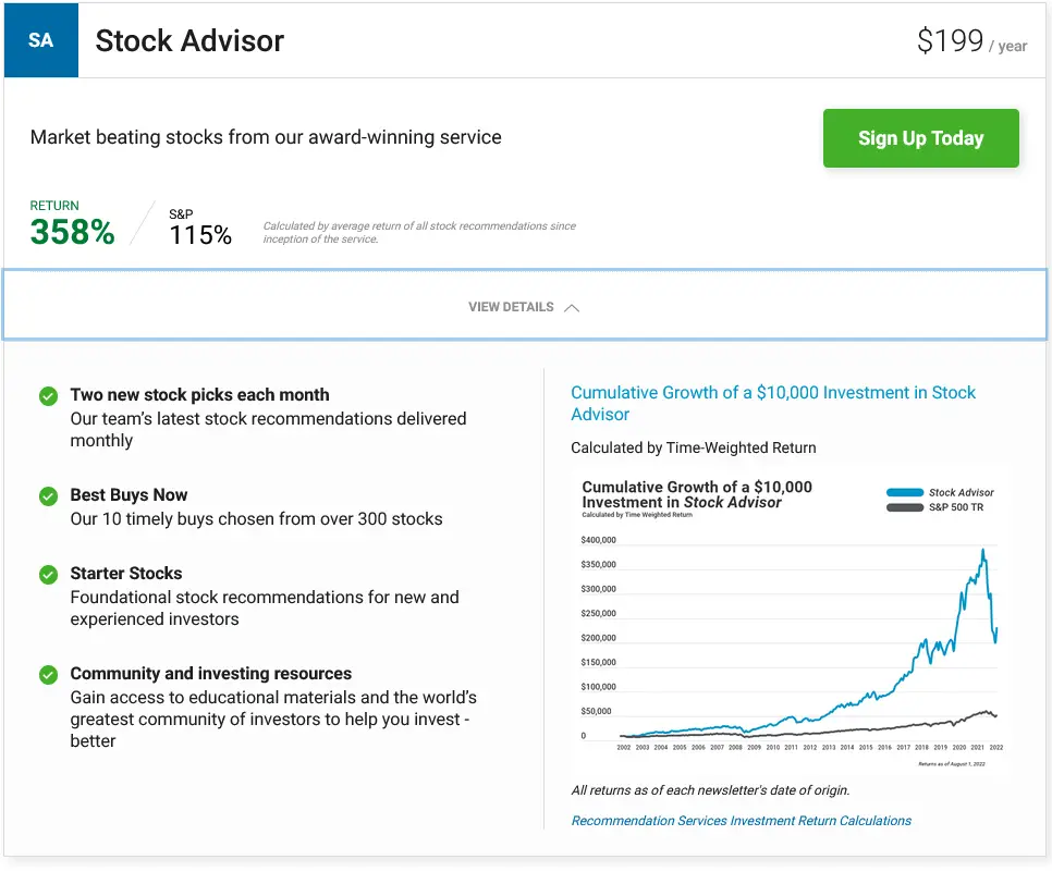 The Motley Fool stock picking service