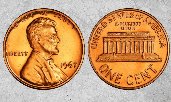 1967 penny both sides