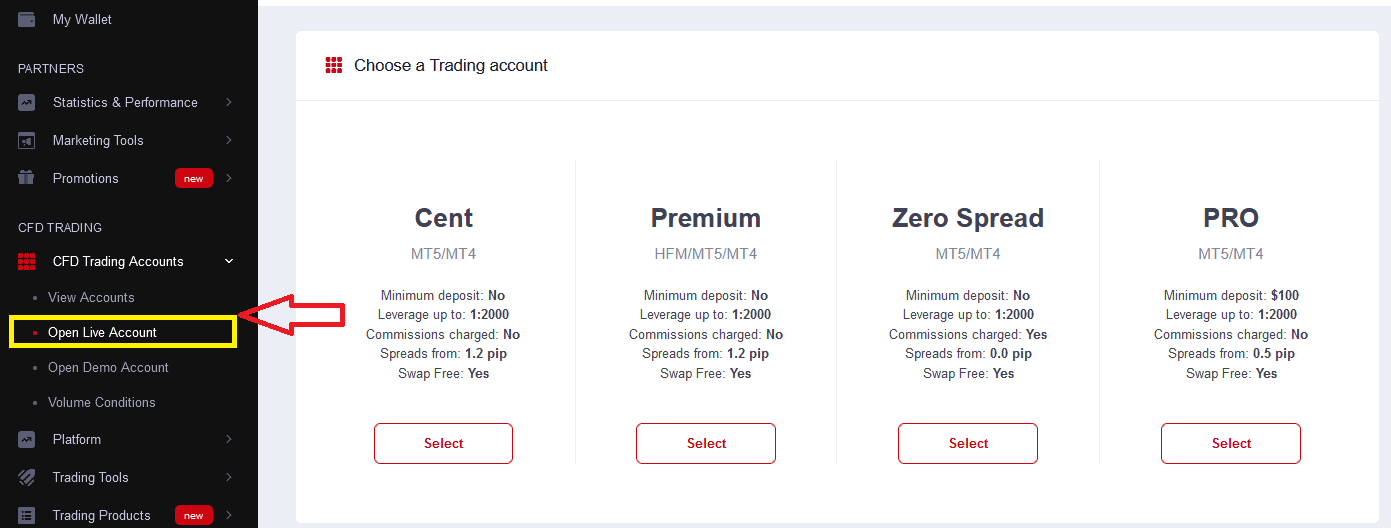 How to Open HF Markets Live Account