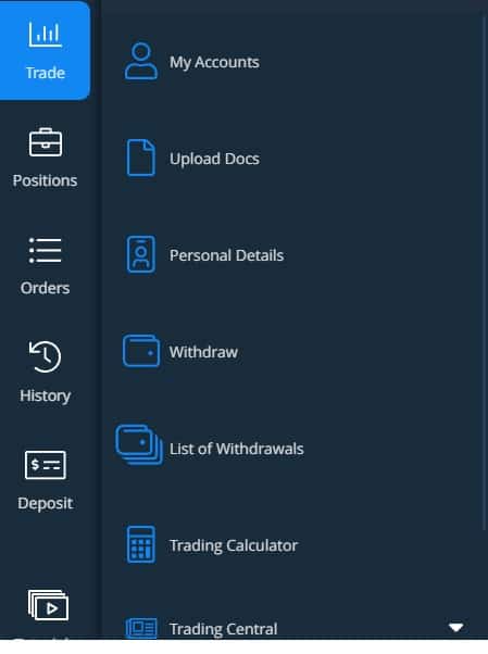 Avatrade navigation