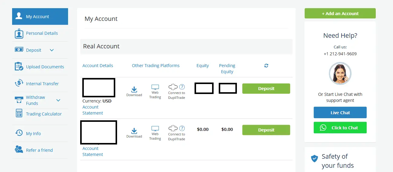 Avatrade user dashboard