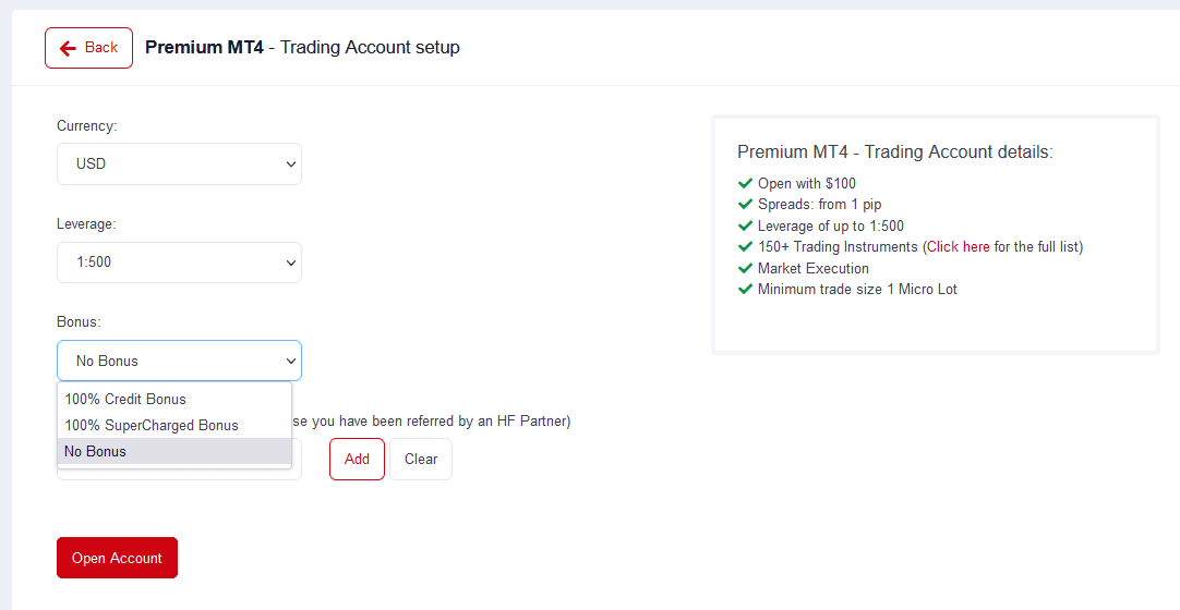 add money to live HFM MT4 account