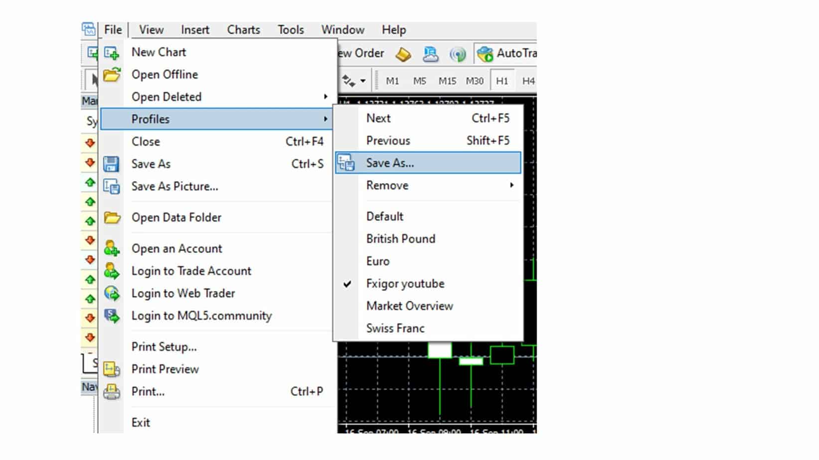 back up profiles files in mt4