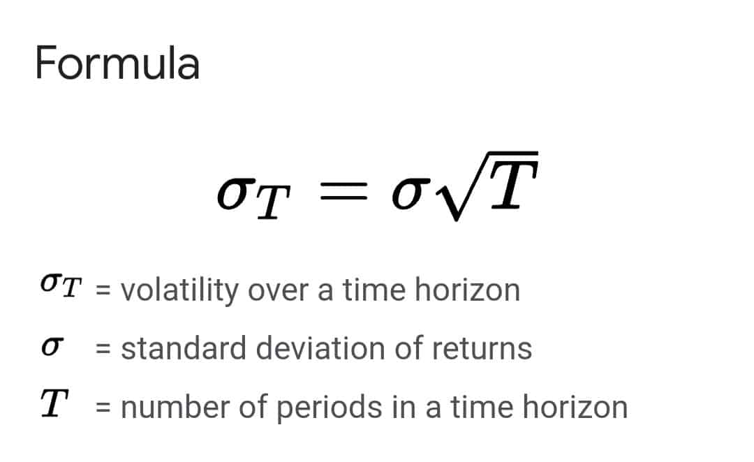 Volatility is often calculated using variance and standard deviation (the standard deviation is the square root of the variance)