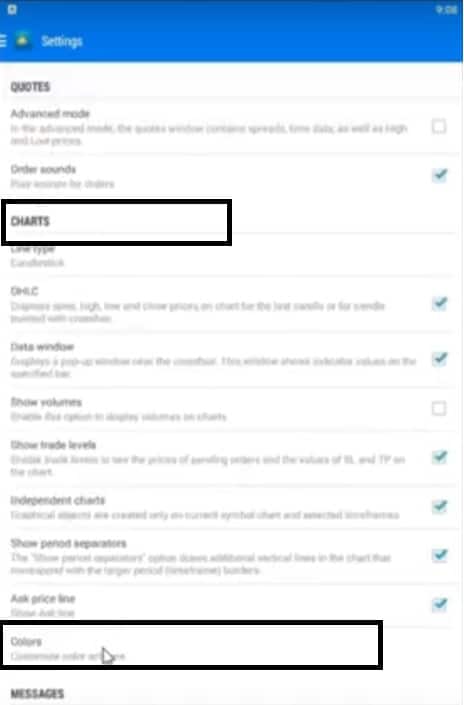 How to Change Candlestick Colors on Android MT4 and MT5 Mobile Apps
