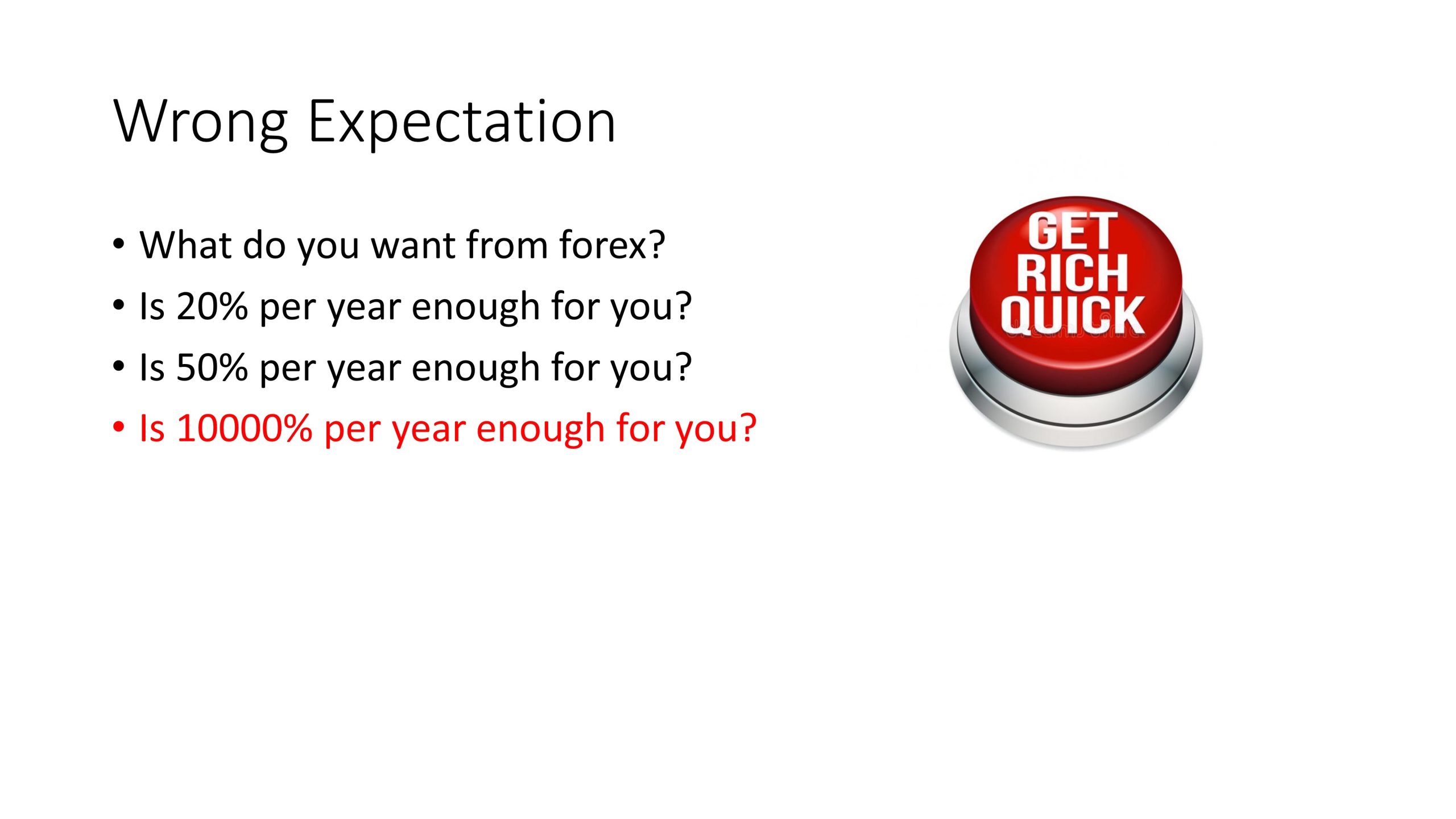 wrong expectation in forex