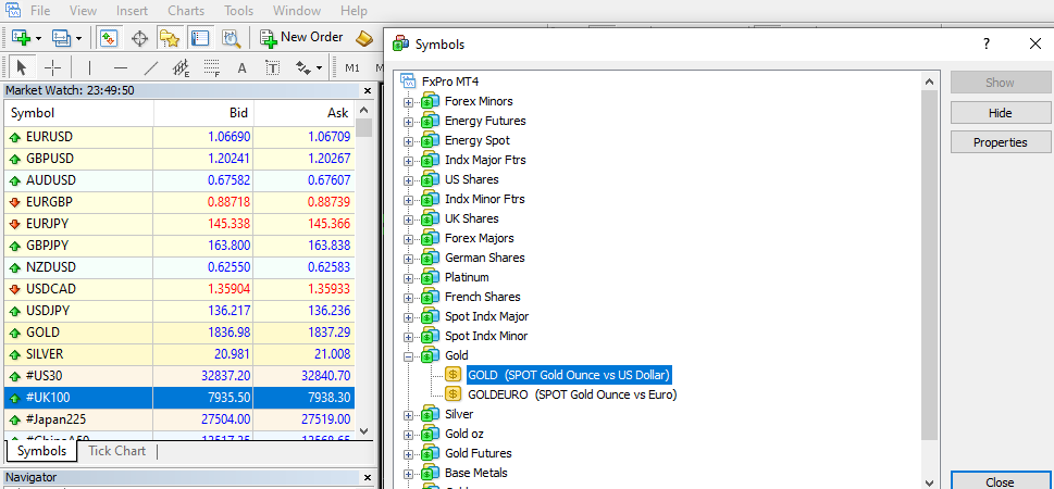 how to add gold symbol in MetaTrader