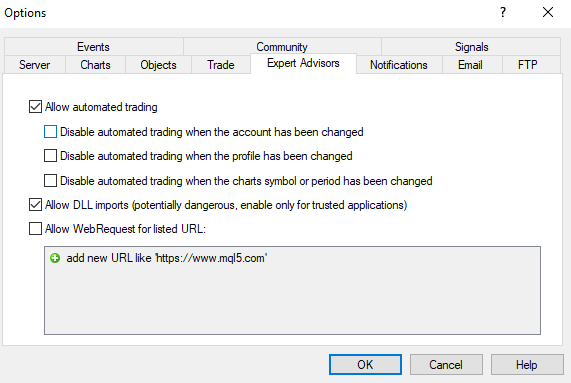 allow EA in MT4