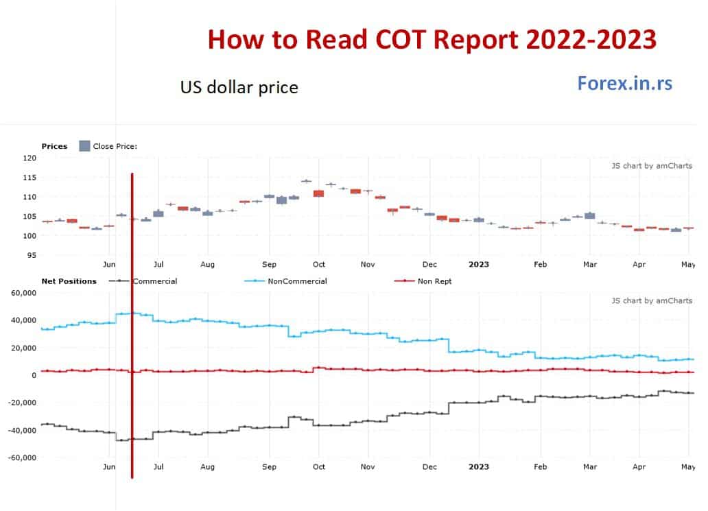 how to read cot report for 2023 year example US dollar