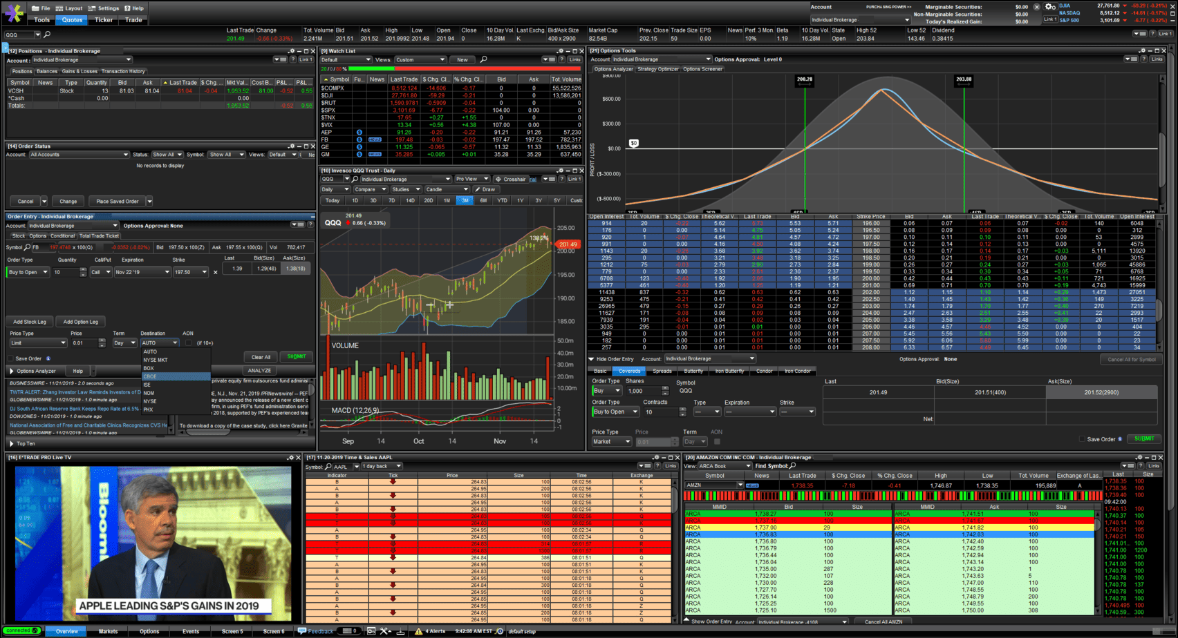 etrade platform screenshot