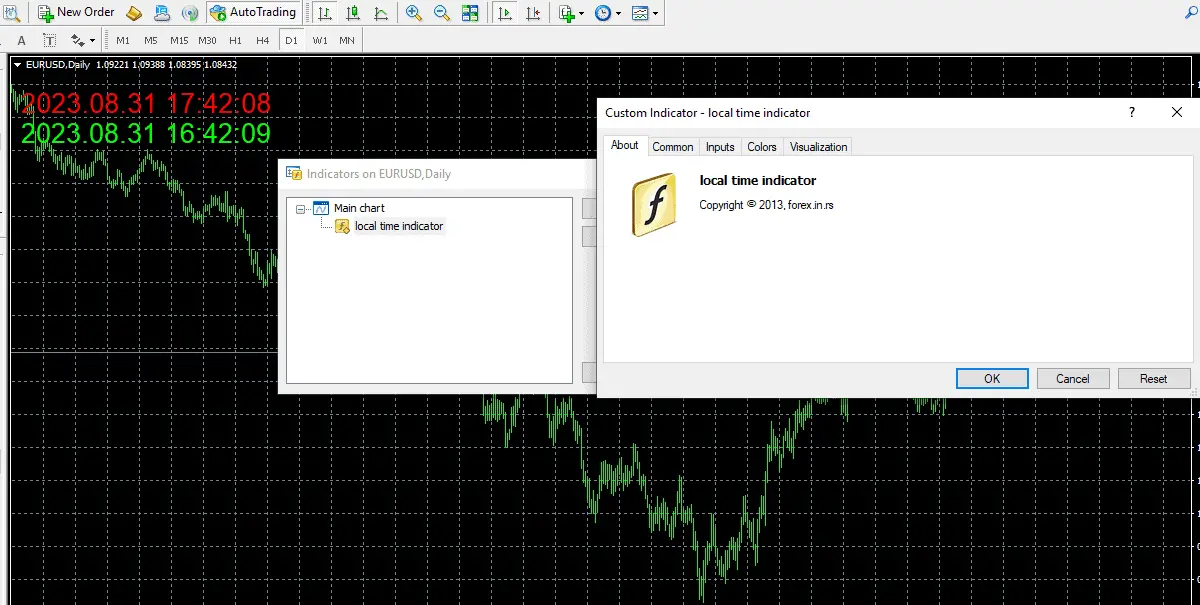 How To Show Your Local Time on MT4