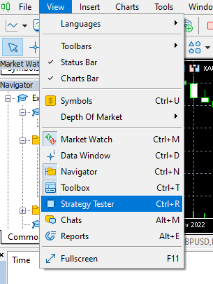 run replay mode in mt5 - run strategy tester