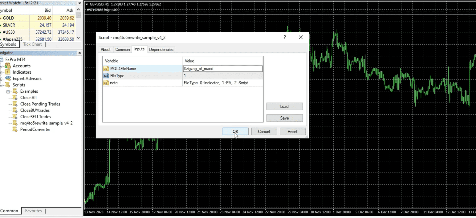 run mql4 script for conversion