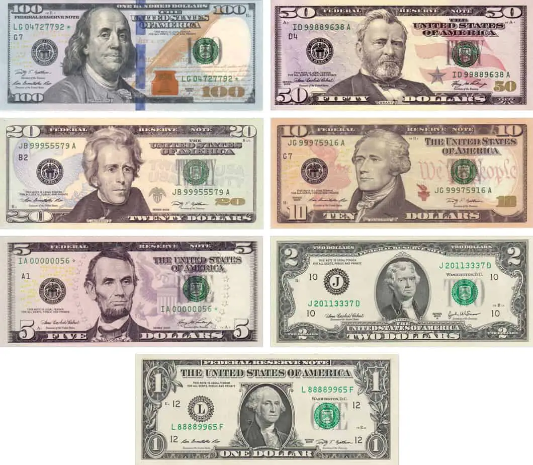 US d ollar notes